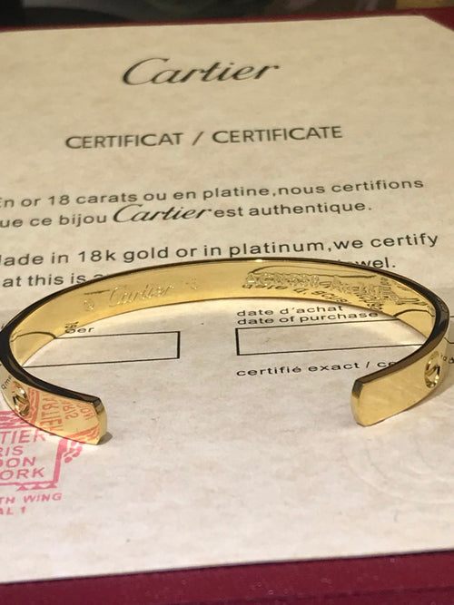 Cartier Inspired Love open cuff bracelet