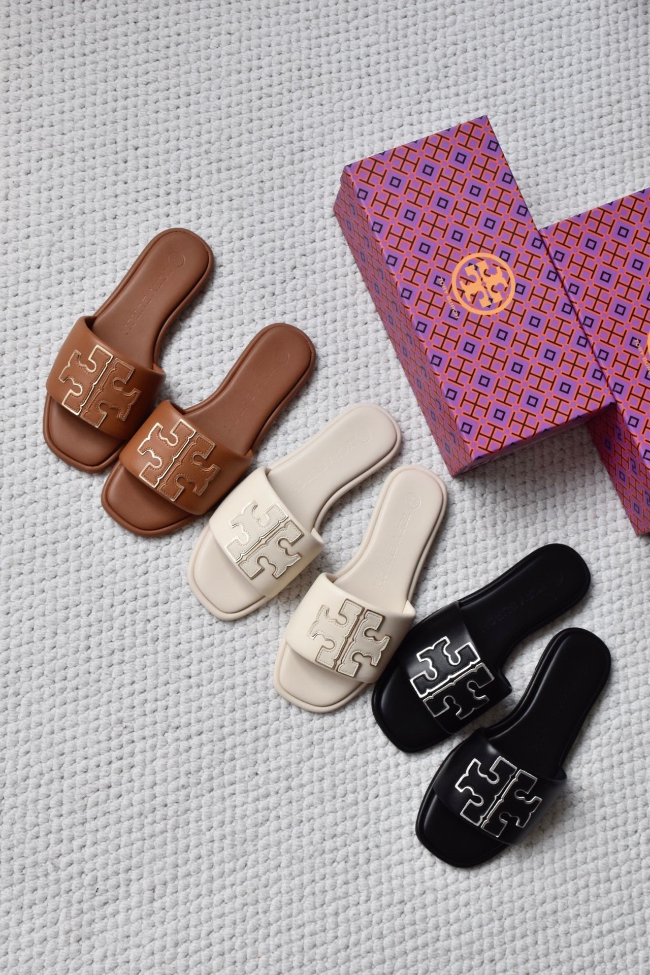 Tory Burch Inspired Double T Sport Slide