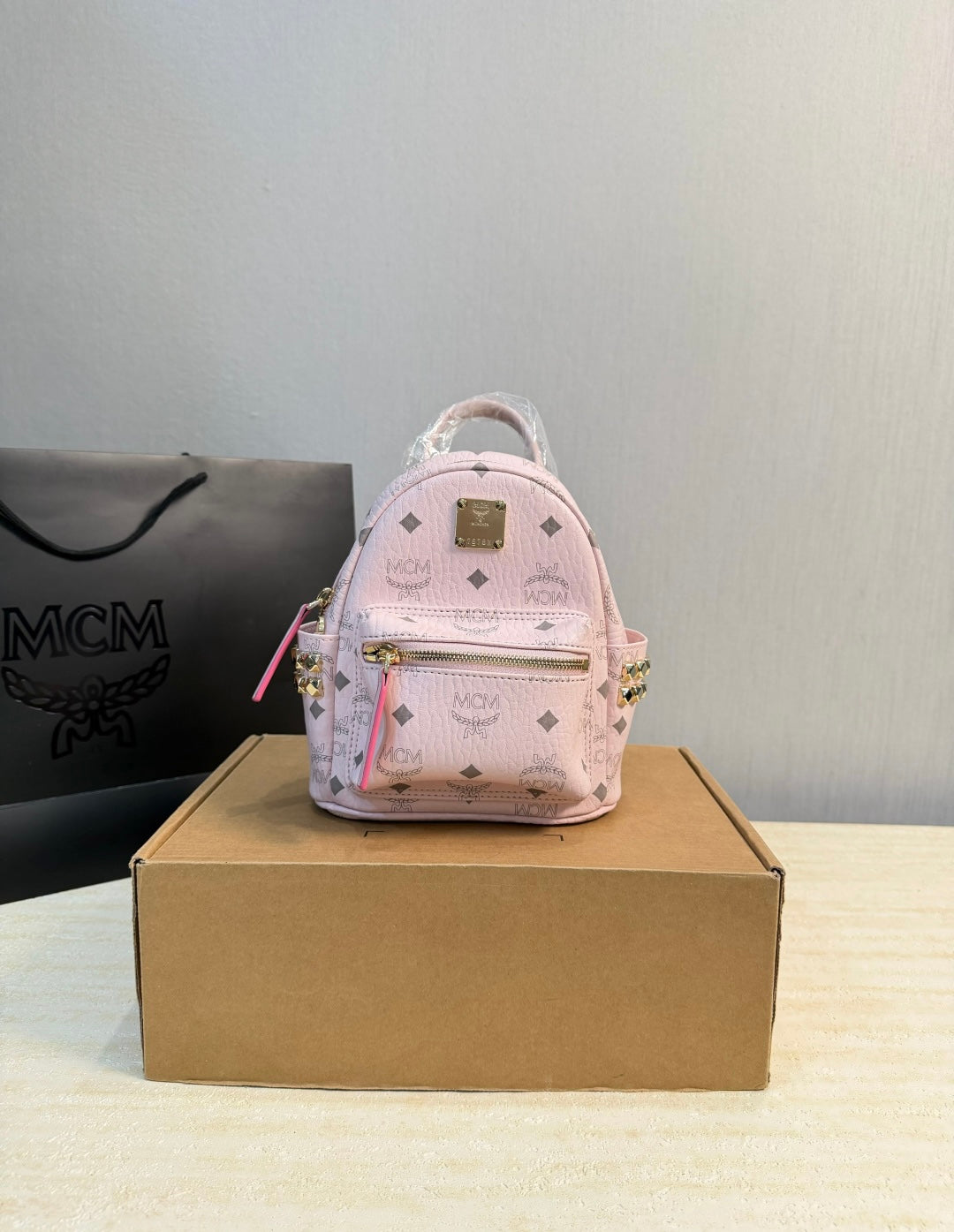 MCM Inspired Stark Bebe Boo Side Studs Backpack