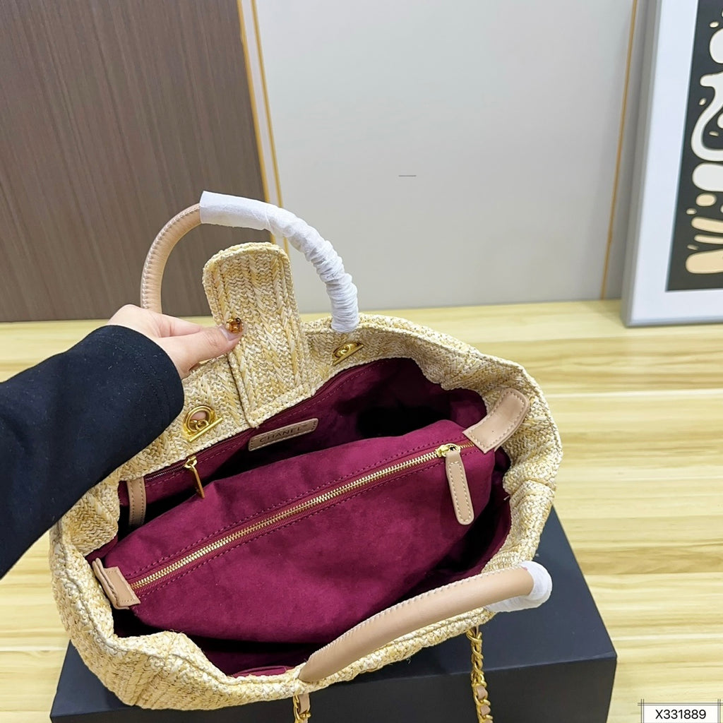 Chanel Inspired Raffia Tote