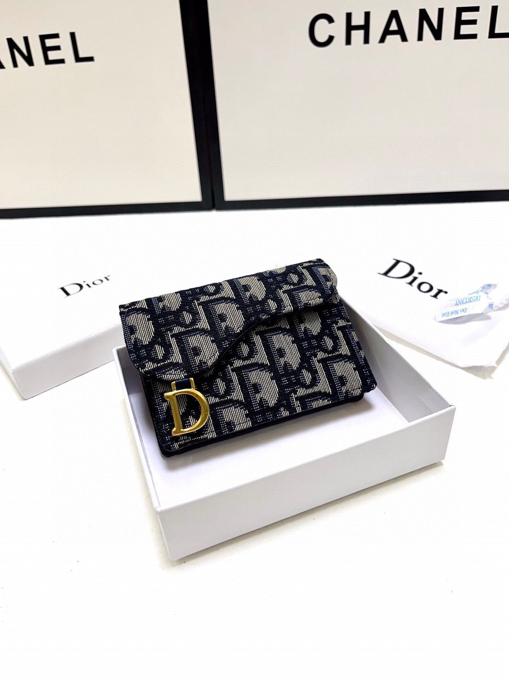 Christian Dior Inspired Saddle Flap Card Holder
