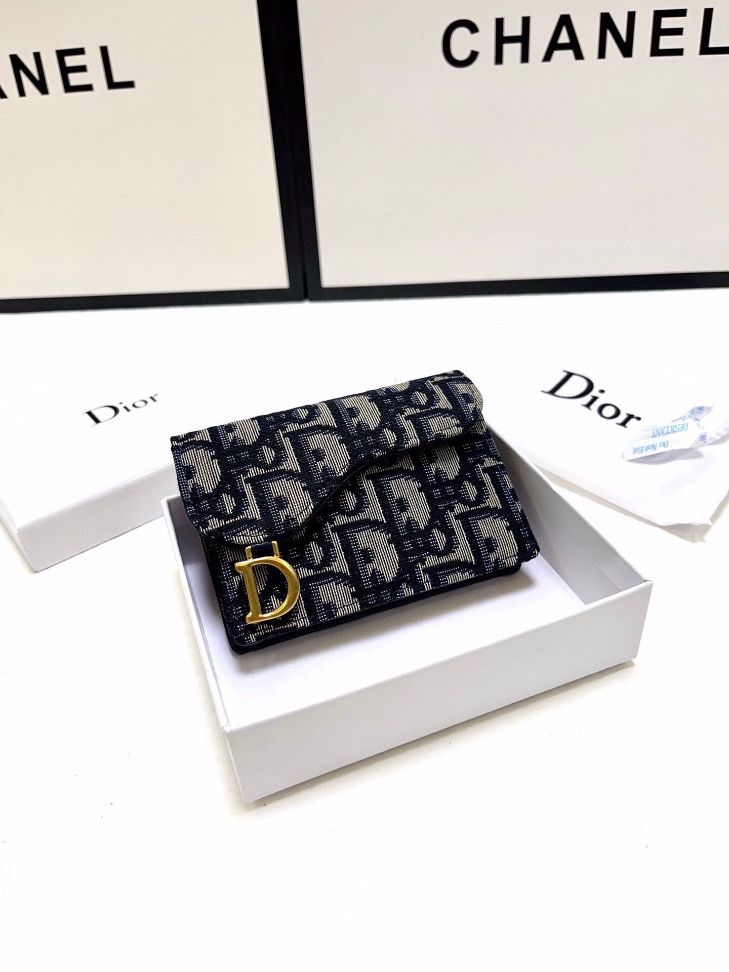 Christian Dior Inspired Saddle Flap Card Holder