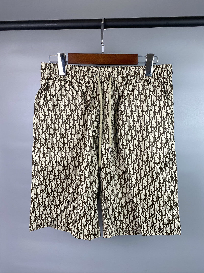 Dior Inspired Oblique Printed Silk Bermuda Shorts