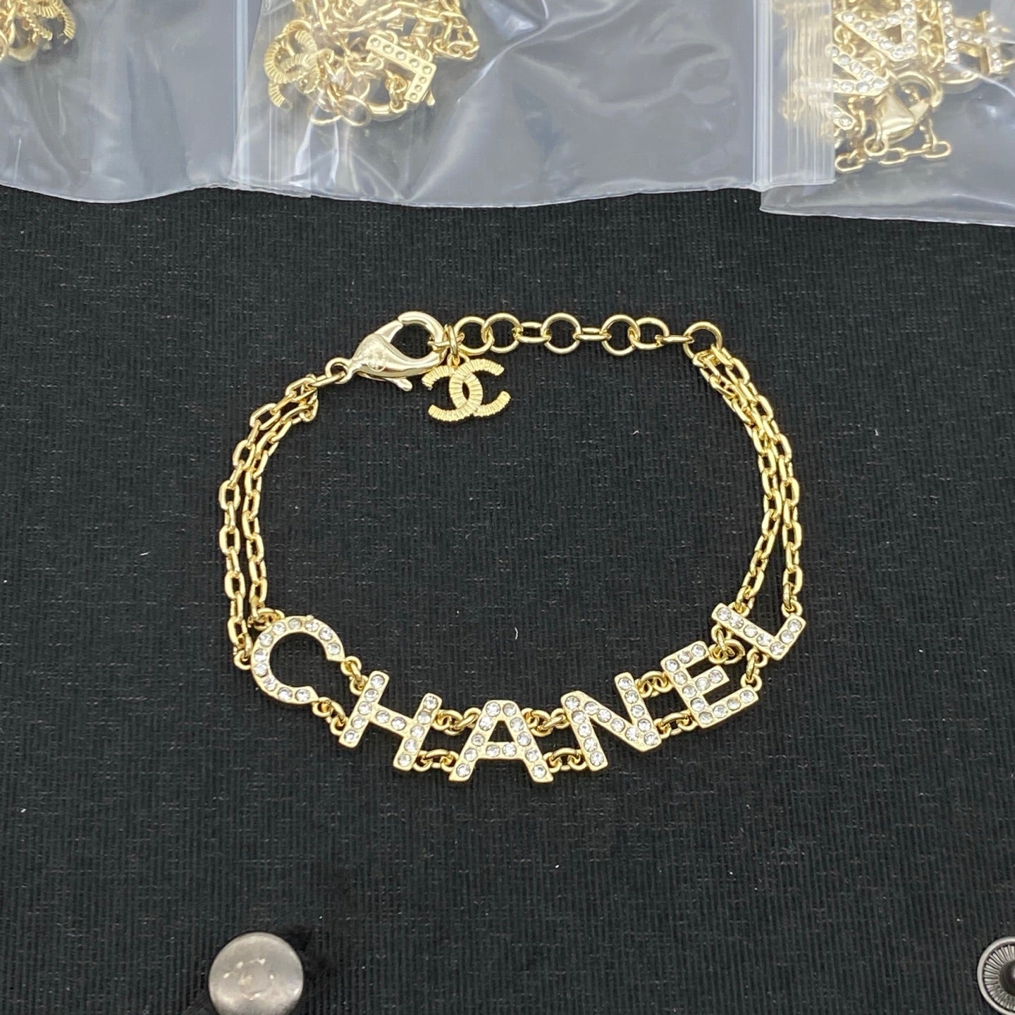 Chanel inspired  gold chain link bracelet