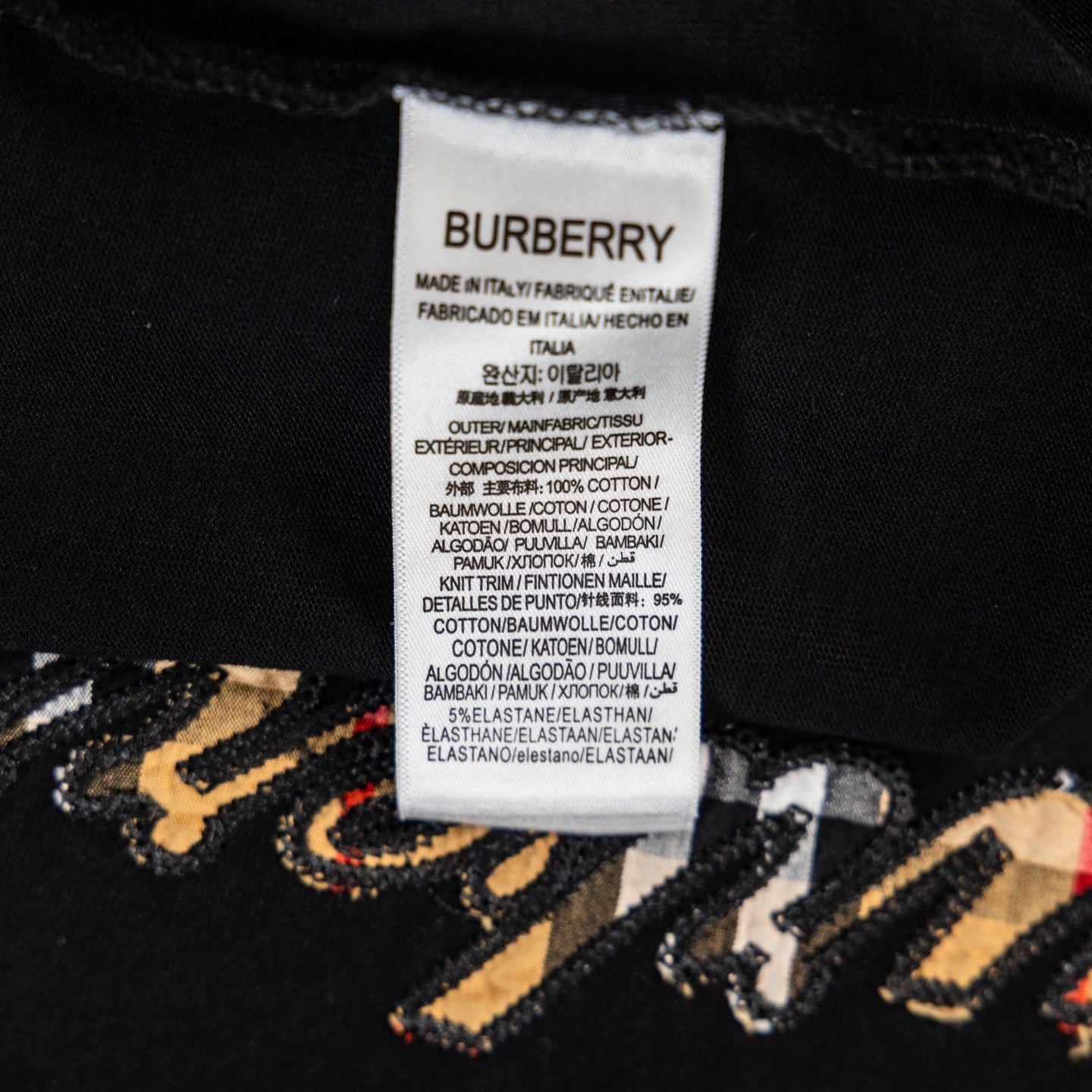 Burberry Inspired cursive logo cotton t-shirt