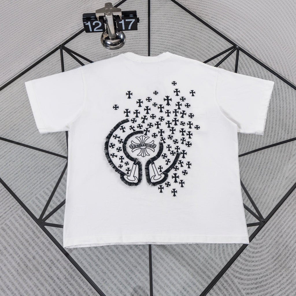 Chrome Hearts Inspired Crosses All Over Horseshoe T-Shirt