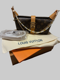 LV Inspired Pearl Chain Shoulder Bag – Brown