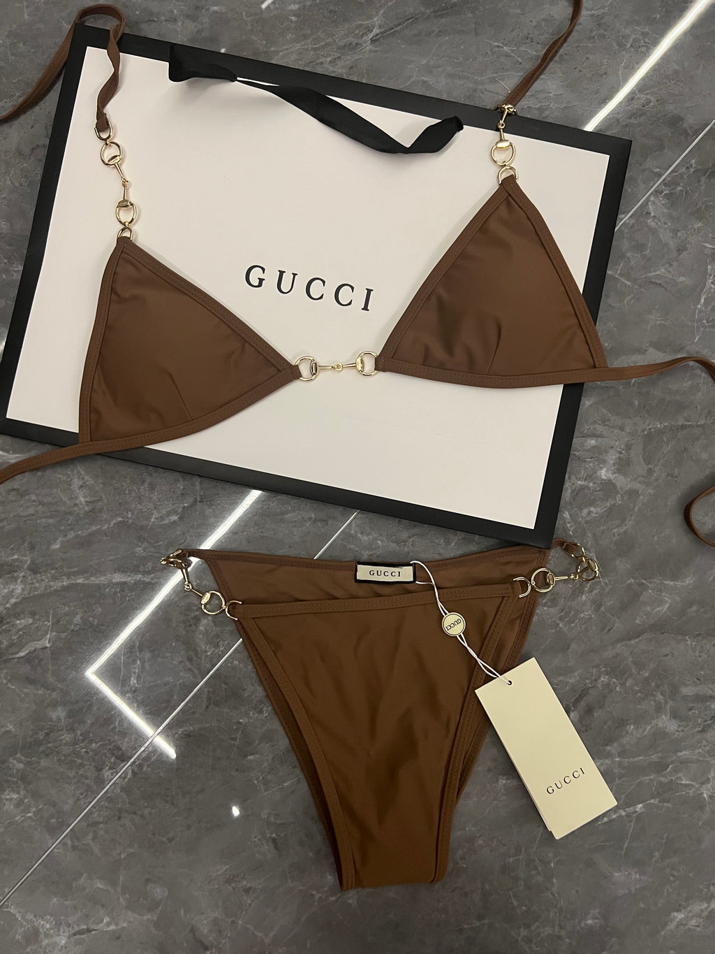 Gucci Inspired stretch jersey bikinis