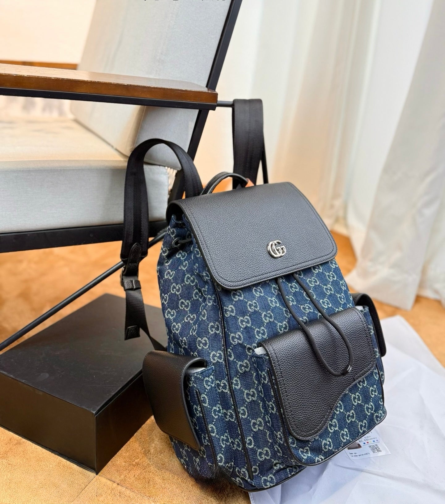 Gucci Inspired Denim Backpack