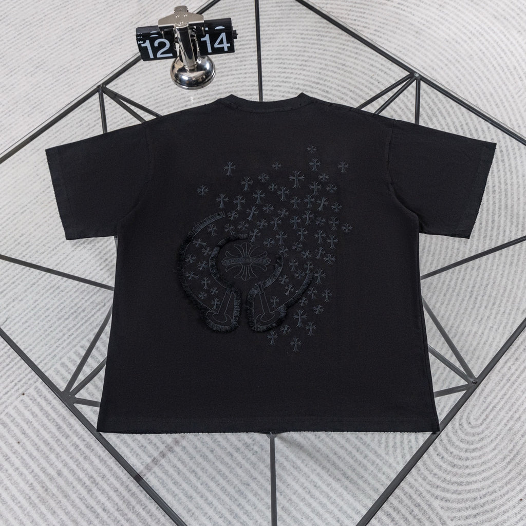 Chrome Hearts Inspired Crosses All Over Horseshoe T-Shirt