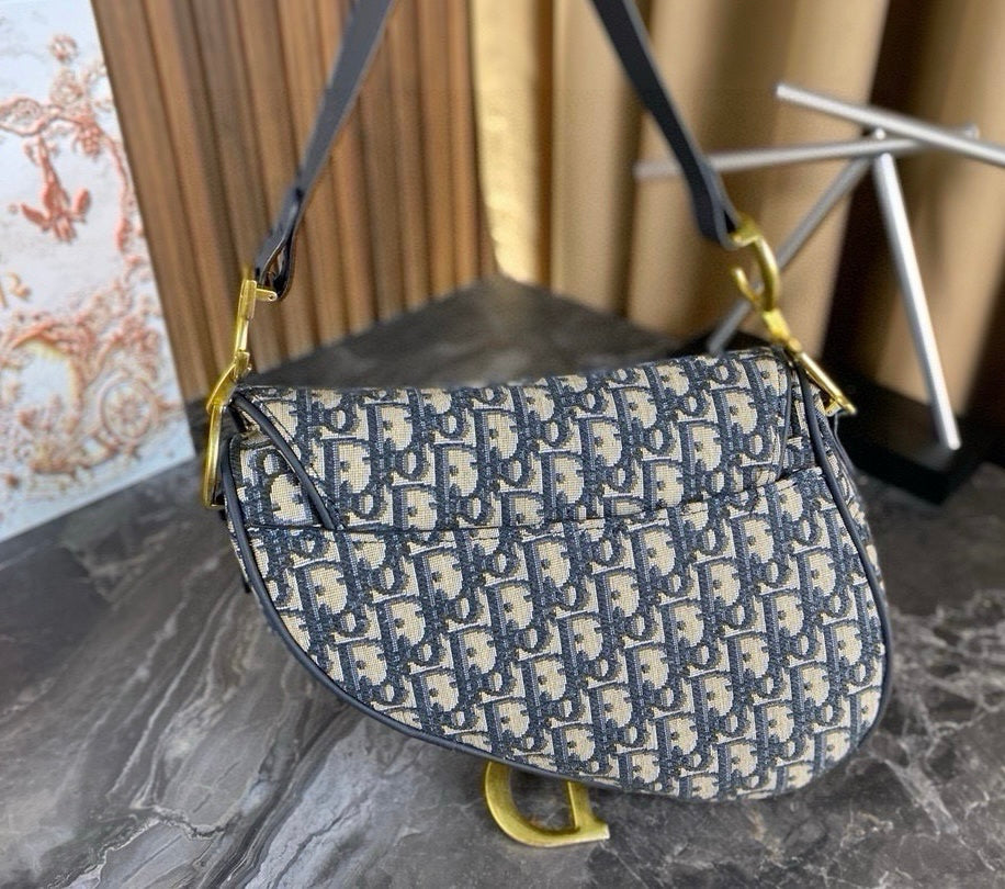 Dior Inspired Oblique Saddle Bag