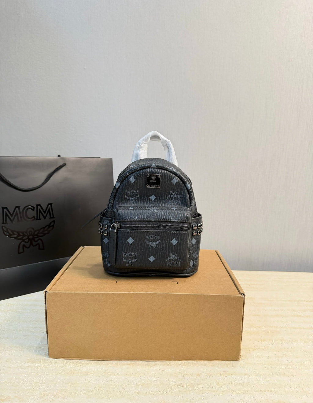 MCM Inspired Stark Bebe Boo Side Studs Backpack