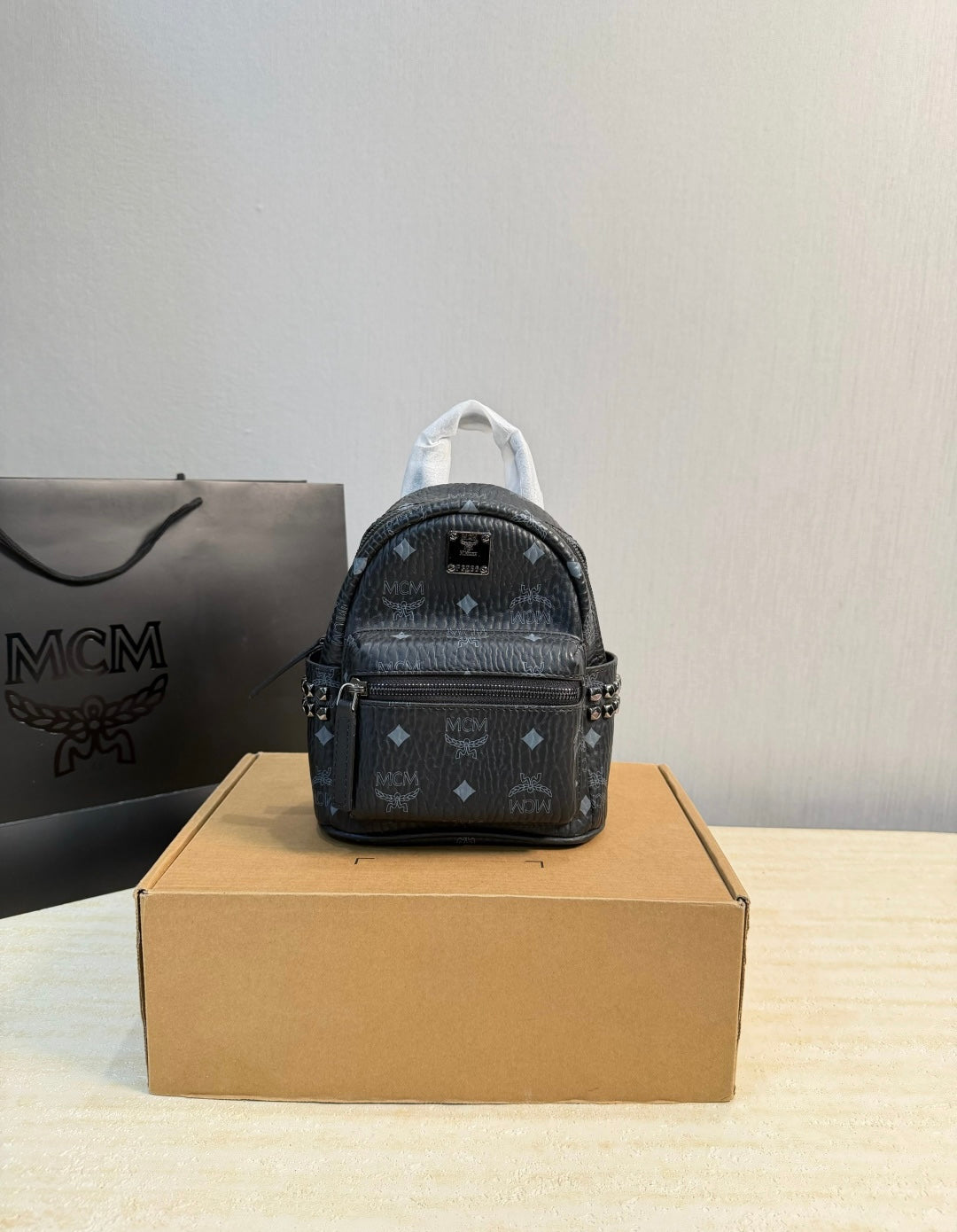 MCM Inspired Stark Bebe Boo Side Studs Backpack