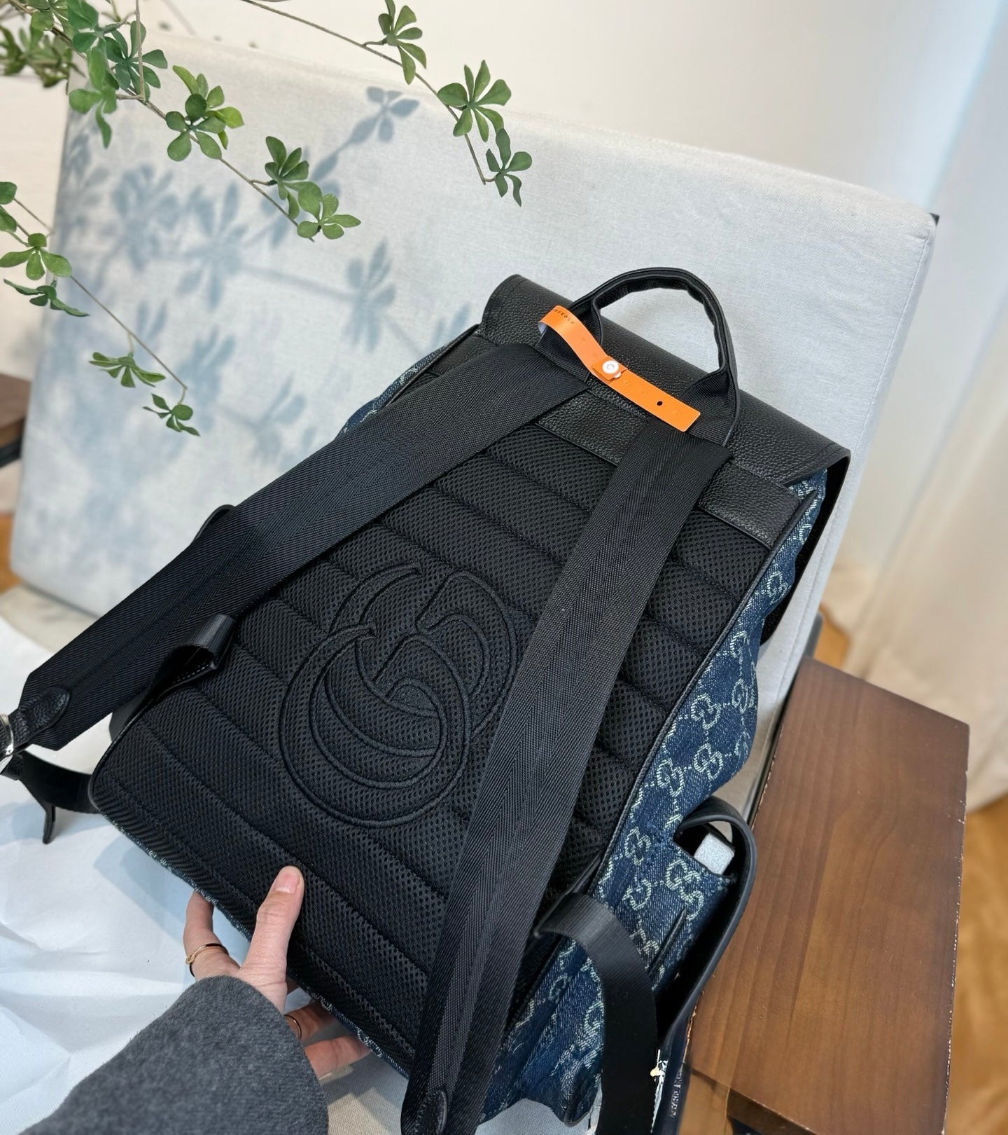 Gucci Inspired Denim Backpack
