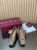 Women's Inspired GG crystal Gucci Horsebit ballet flat