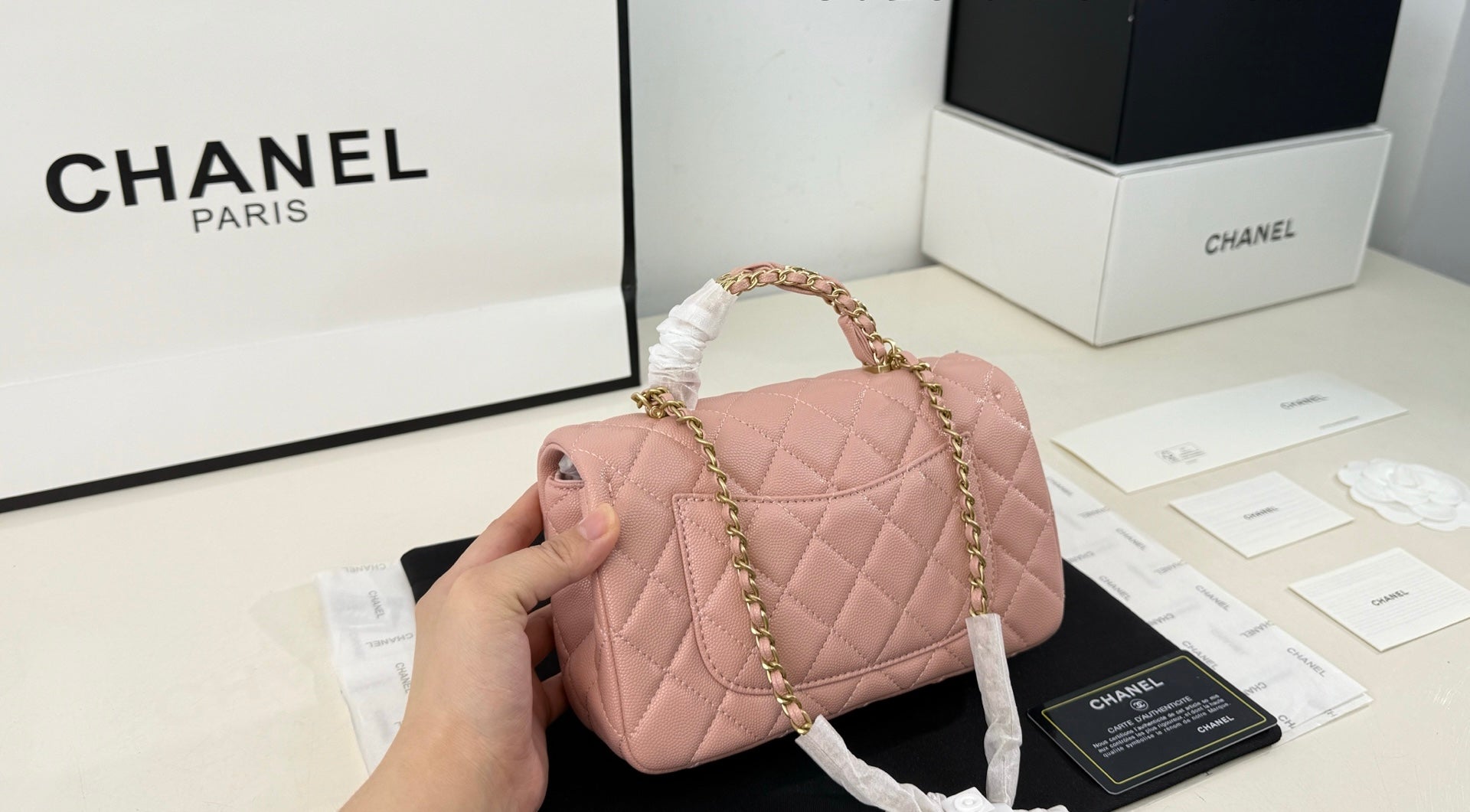 Chanel Inspired top handle bag