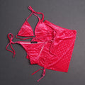 Louis Vuitton Inspired monogram velvet 3-piece bikini swimsuit set