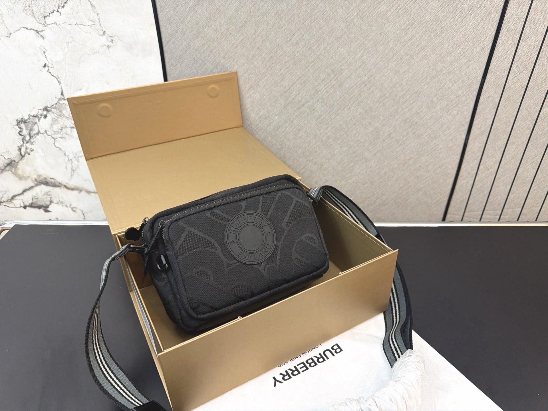 Burberry Inspired Paddy Monogram Shoulder Bag
