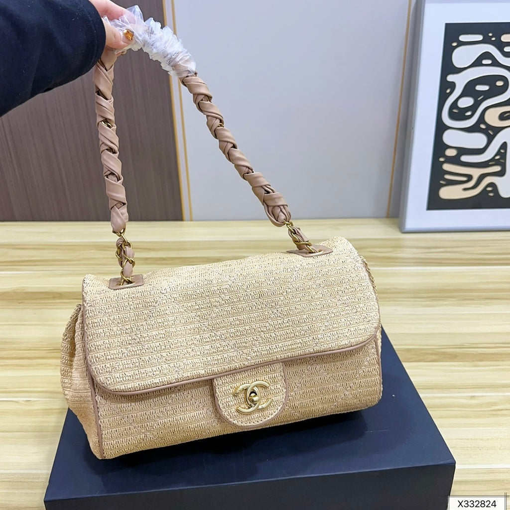Chanel Inspired Raffia Flap Bag