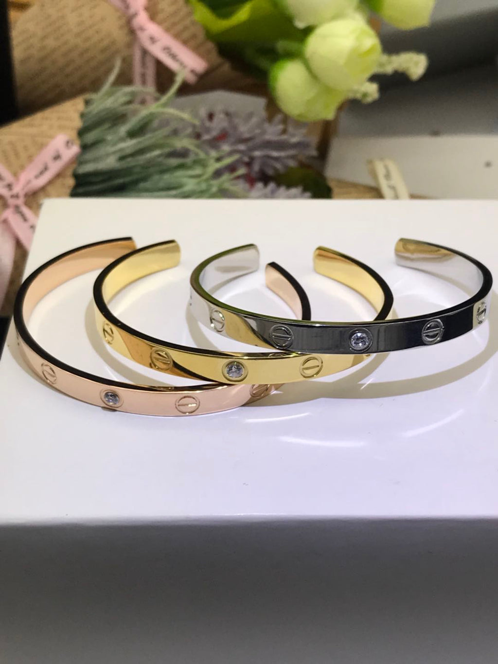 Cartier Inspired Love open cuff bracelet