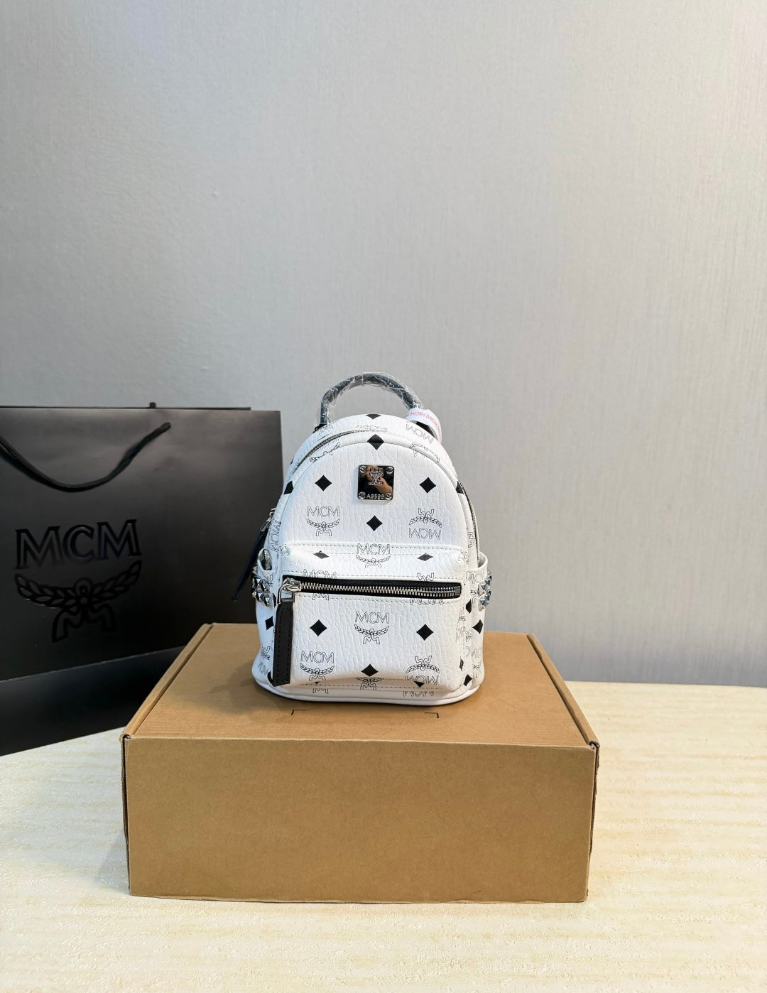 MCM Inspired Stark Bebe Boo Side Studs Backpack