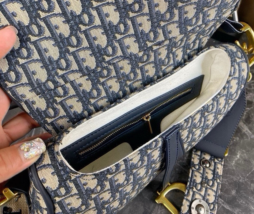 Dior Inspired Oblique Saddle Bag