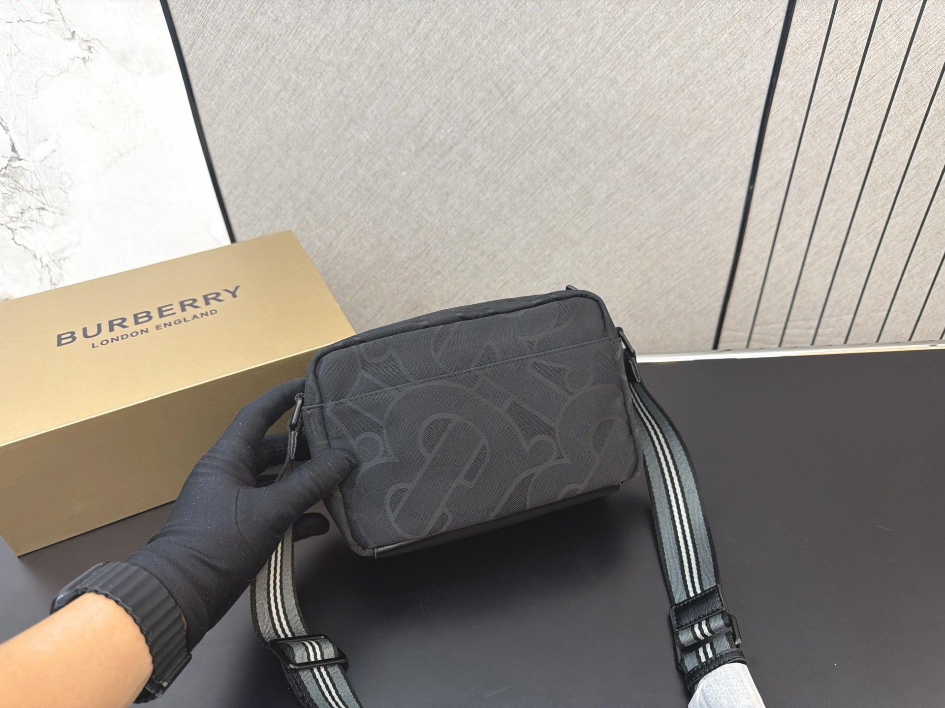 Burberry Inspired Paddy Monogram Shoulder Bag