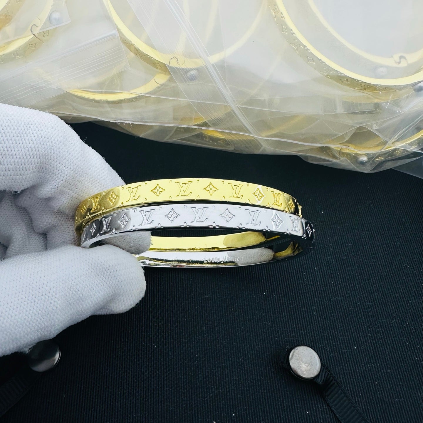 Louis Vuitton Inspired Nanogram cuff