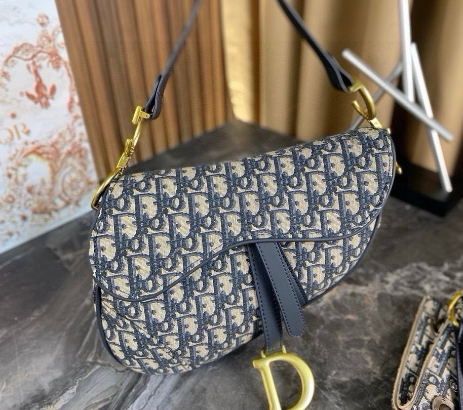 Dior Inspired Oblique Saddle Bag