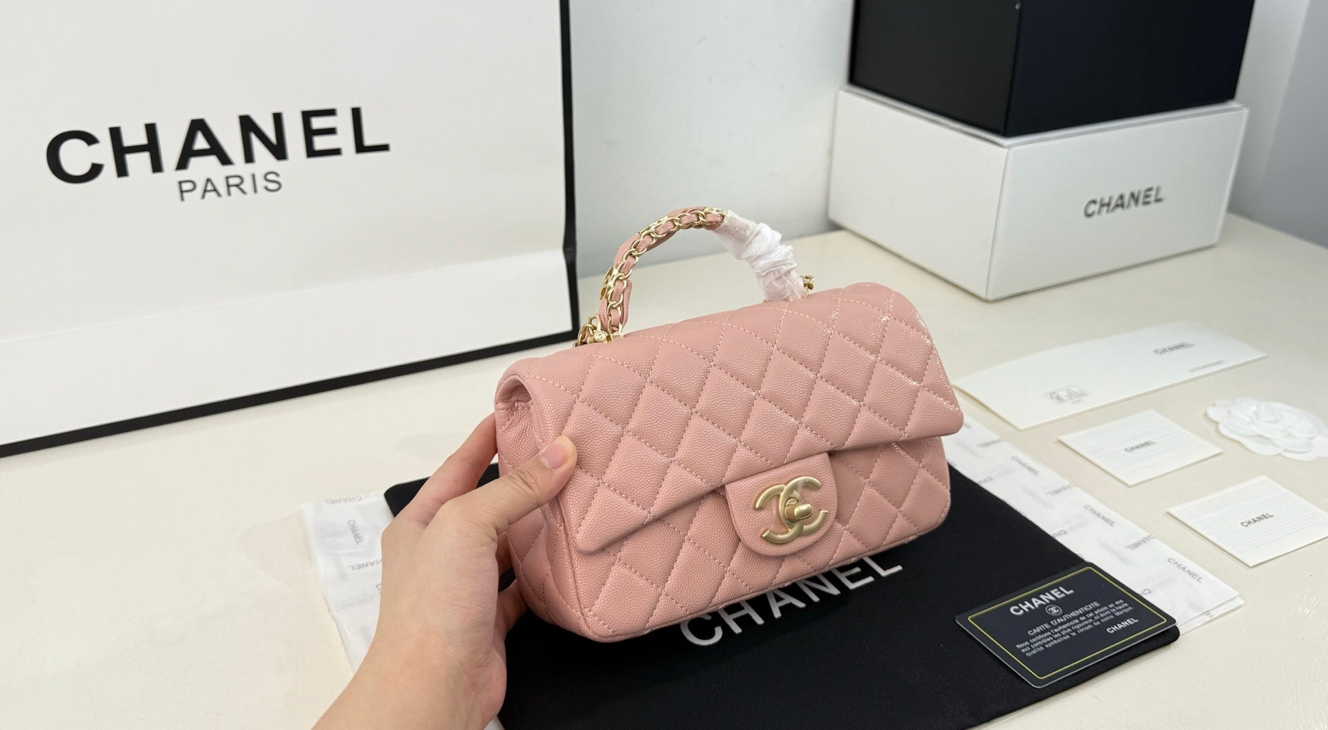 Chanel Inspired top handle bag