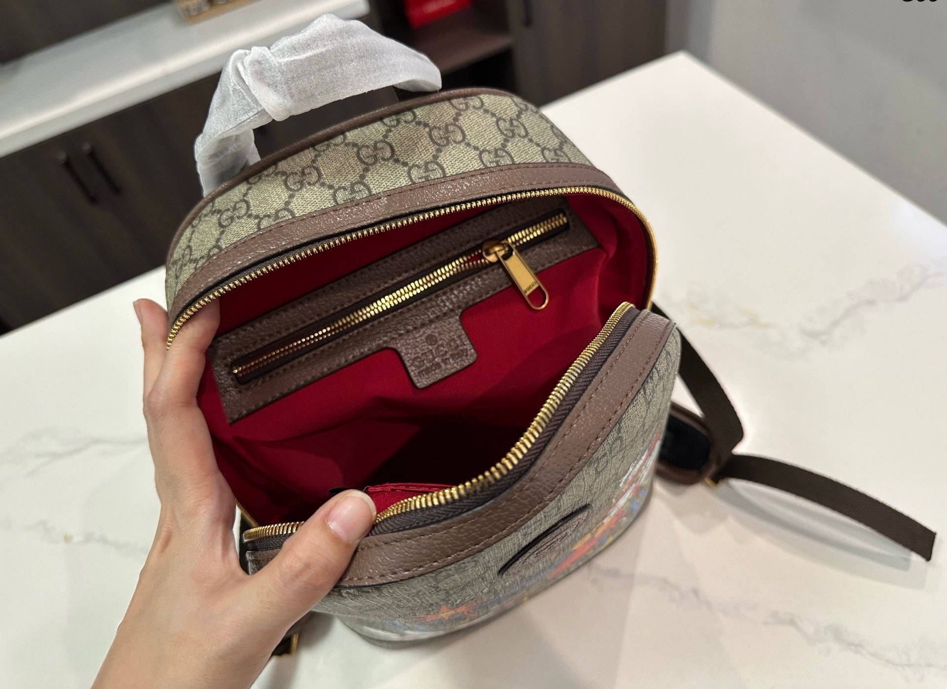 Disney x Gucci Inspired Donald Duck backpack