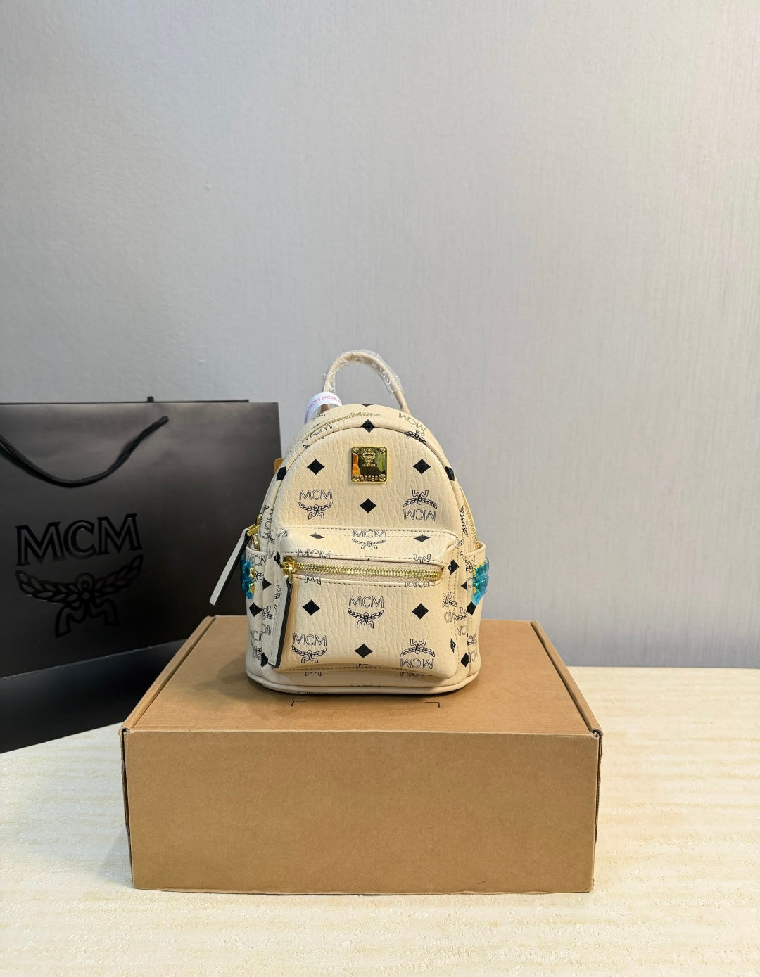 MCM Inspired Stark Bebe Boo Side Studs Backpack