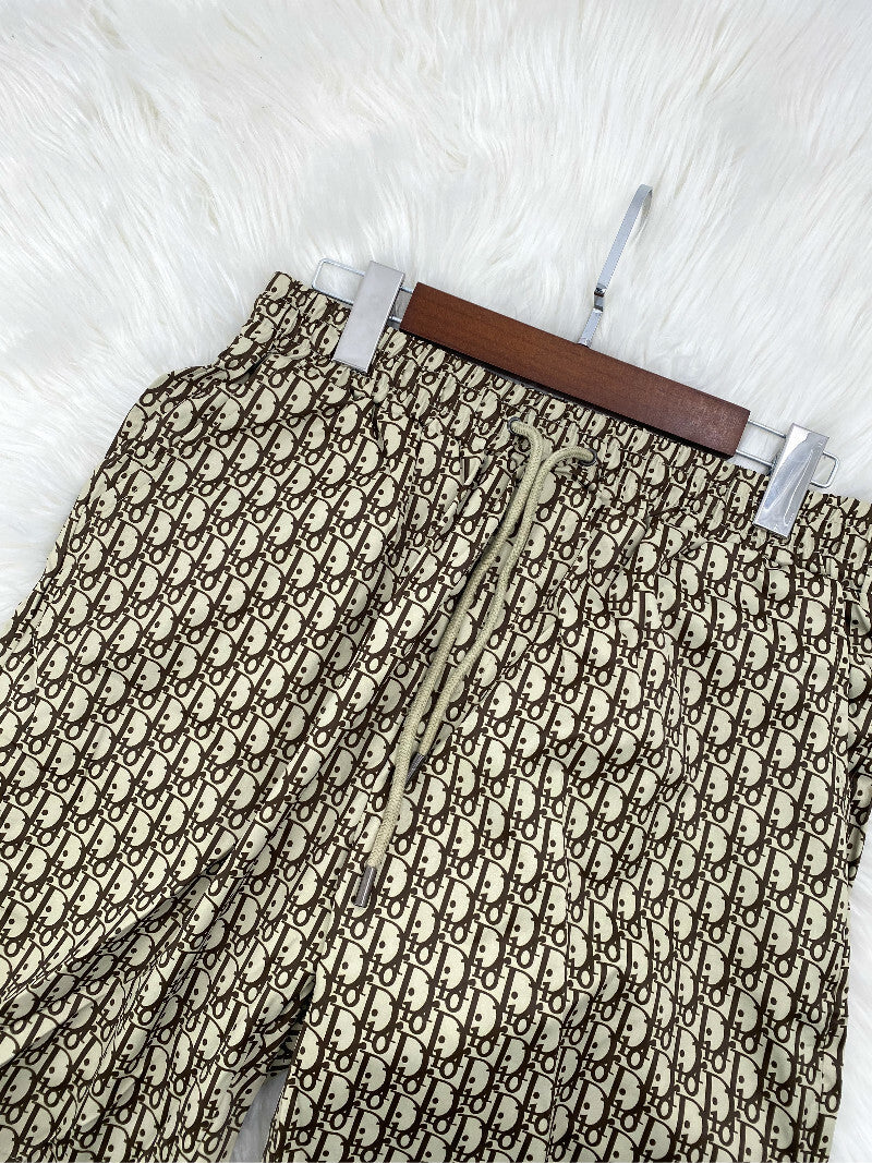 Dior Inspired Oblique Printed Silk Bermuda Shorts