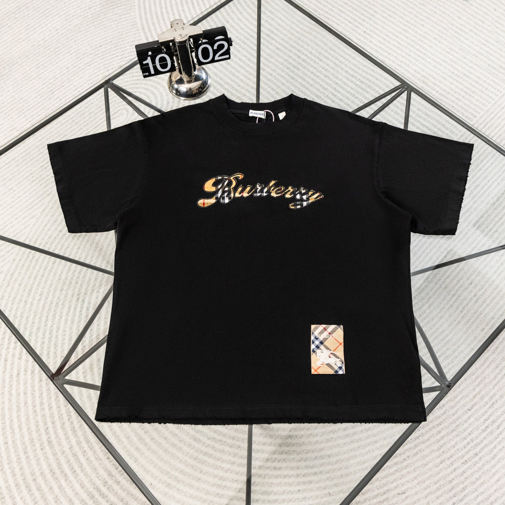 Burberry Inspired cursive logo cotton t-shirt