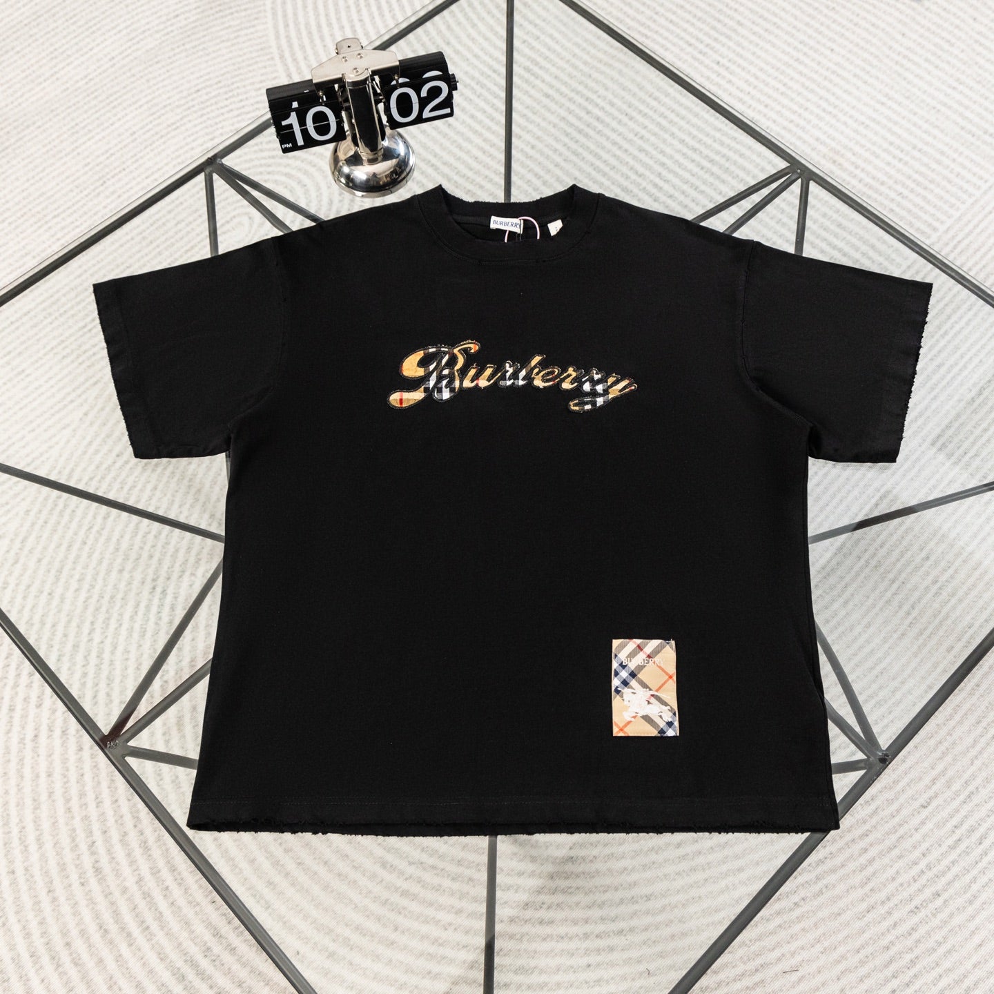 Burberry Inspired cursive logo cotton t-shirt