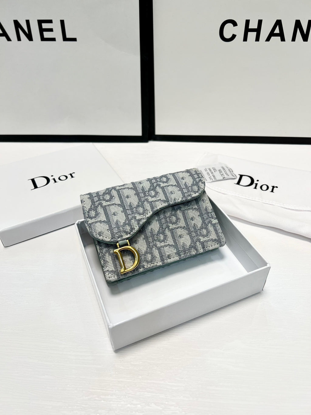 Christian Dior Inspired Saddle Flap Card Holder