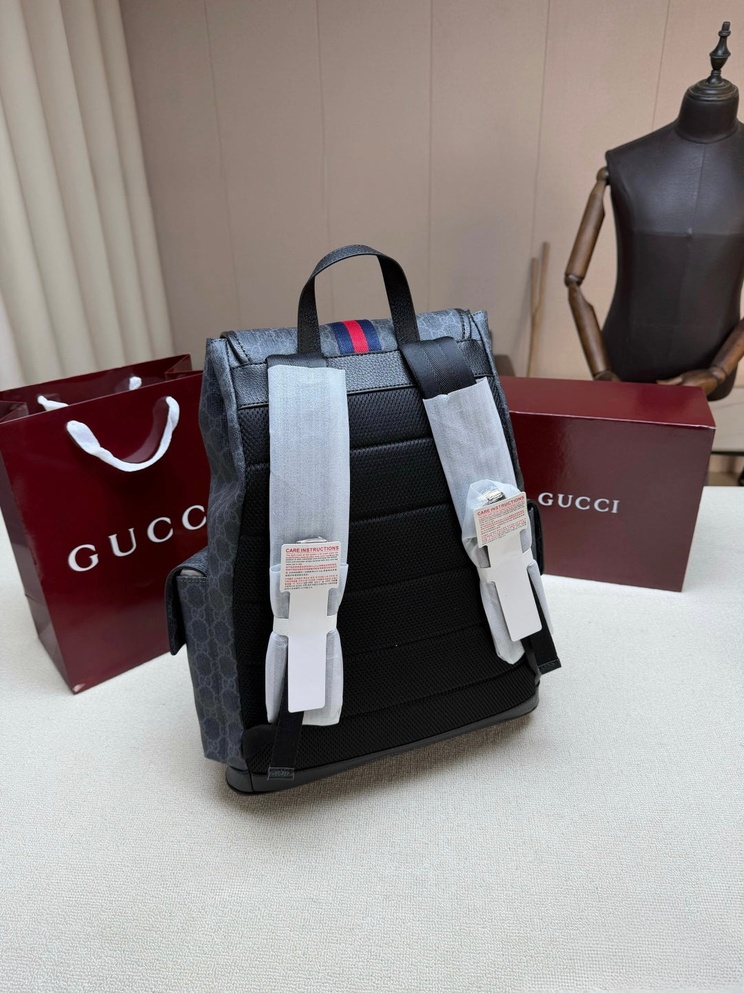 Gucci Inspired GG Black large backpack